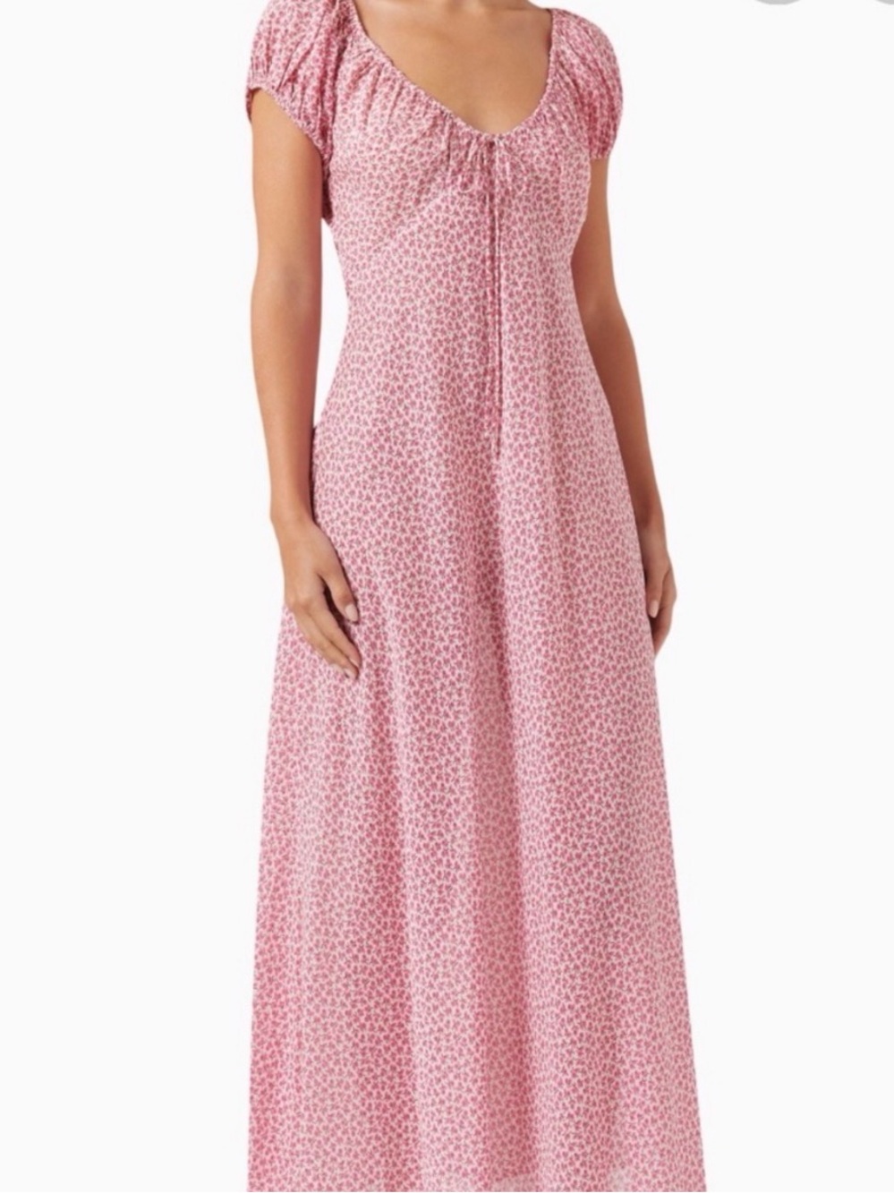 Doen Pink Sofia Hillside Bloom Medium
Floral Maxi Dress with Short Puff Sleeves - Picture 1 of 7